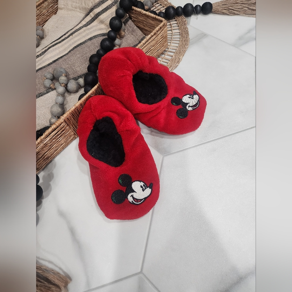 Disney Red Mickey Mouse Kids Slippers - Picture 1 of 10